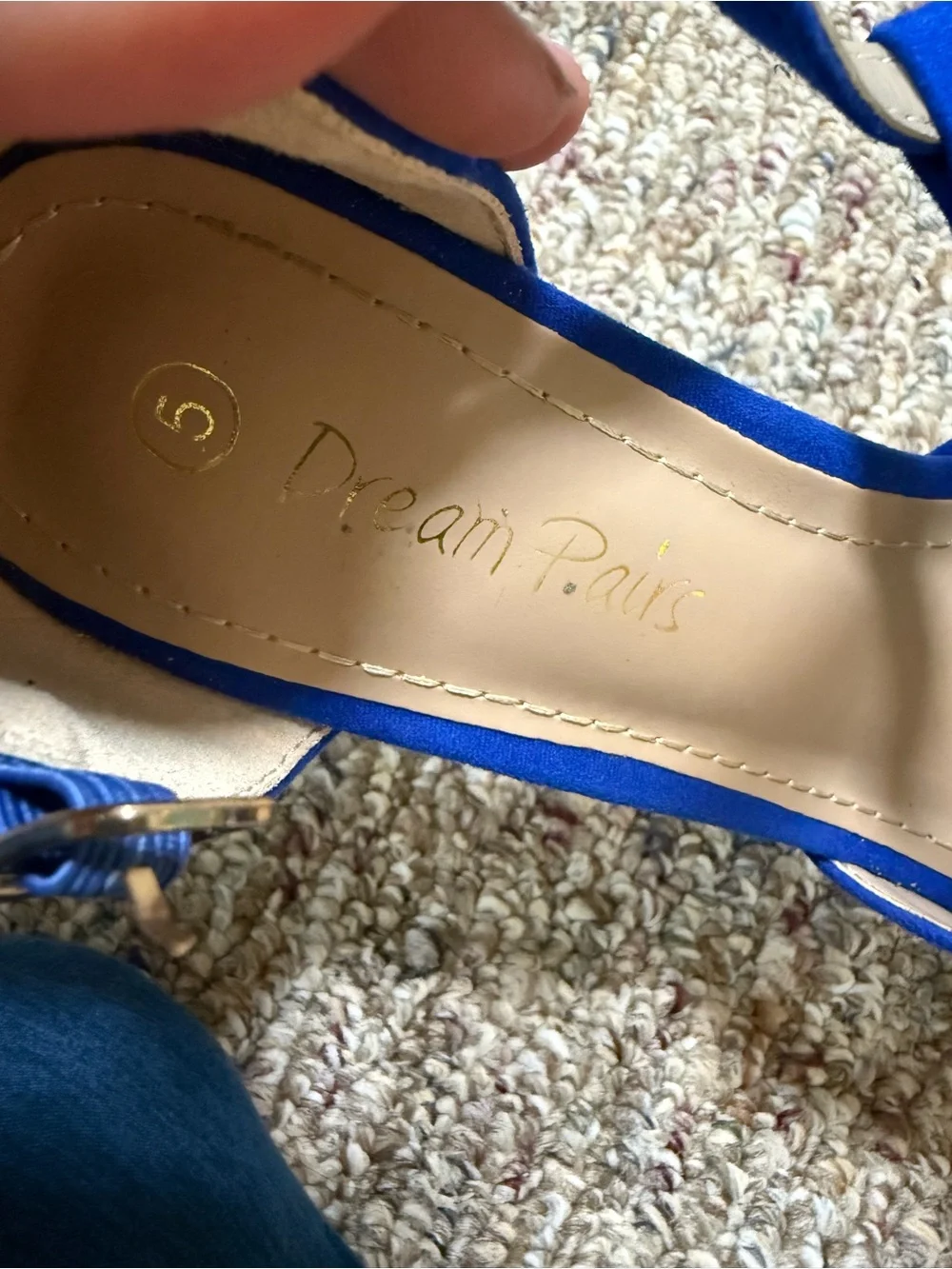 Dream Pairs Royal Blue Peep-Toe Mary Jane Heels